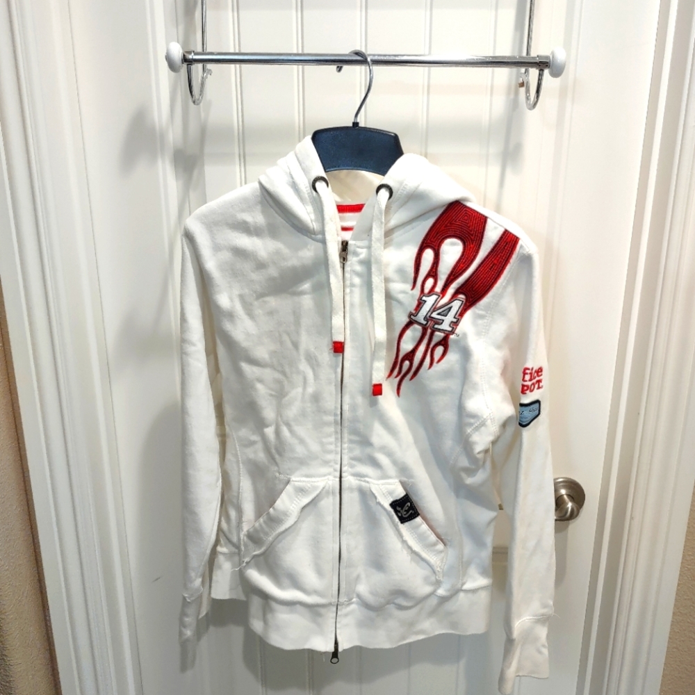 Chase Authentics for Women White Stewart Zip Up Hoodie Size Small